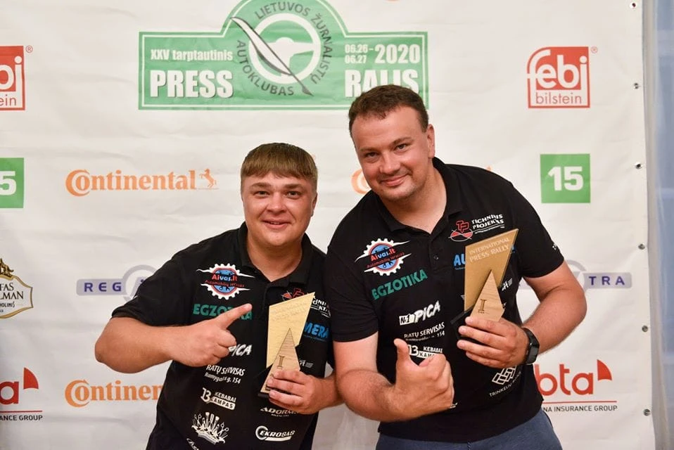 106453938 1689527197852075 5667669515208809503 o Savaitgalį vykusio PRESS ralio A2000 klasės PRESS įskaitos čempionais tapo panevėžiečiai Tomas Markelevičius ir Tadas Martinaitis