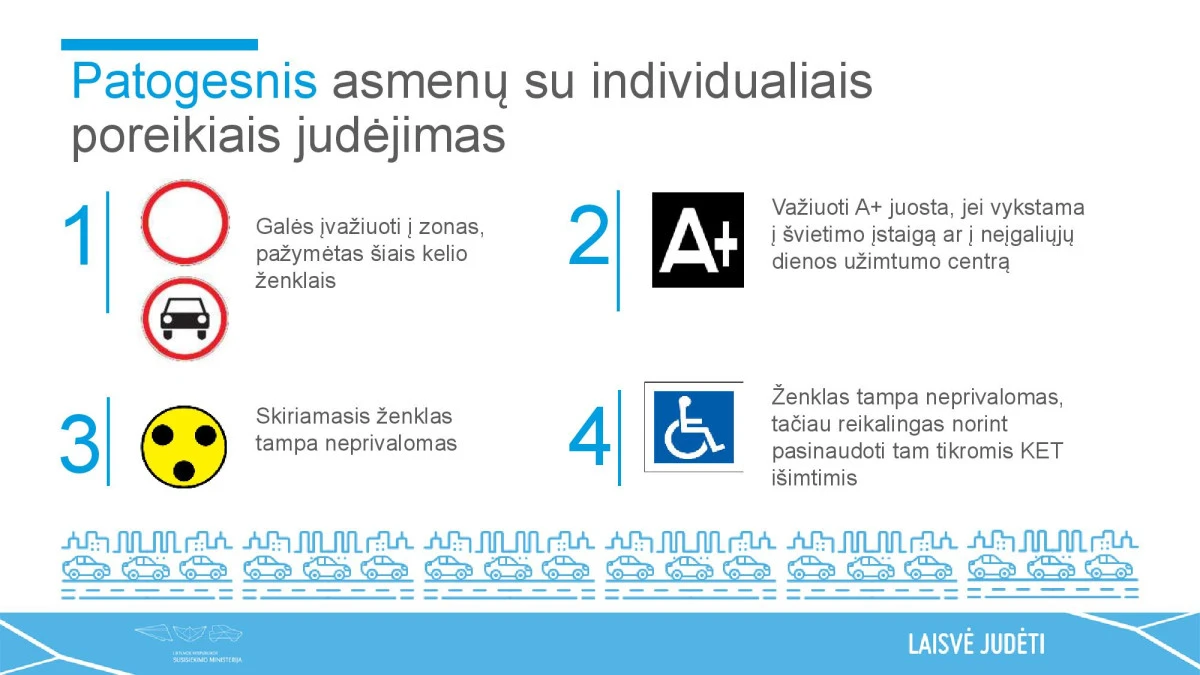 Susisiekimo ministerija siūlo miestuose įrengti dviračių gatves, efektyviau organizuoti specialaus ir viešojo transporto eismą