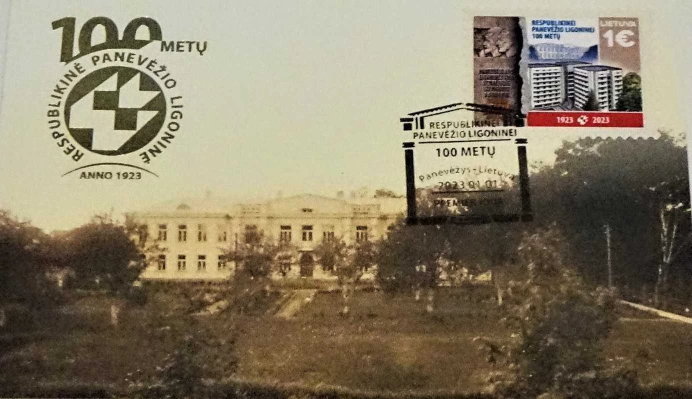 22 12 30 RPL 5 100-metį Panevėžio ligoninė pasitiks asmeniniu pašto ženklu ir atviruku