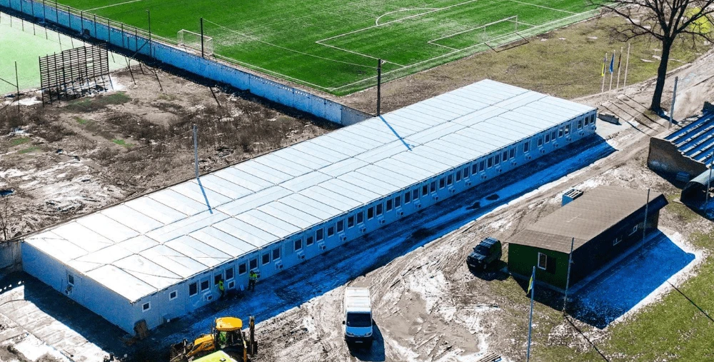 EIMIN: Lietuva įrengė mobiliąją gyvenvietę Borodyankoje 36 namų netekusioms šeimoms