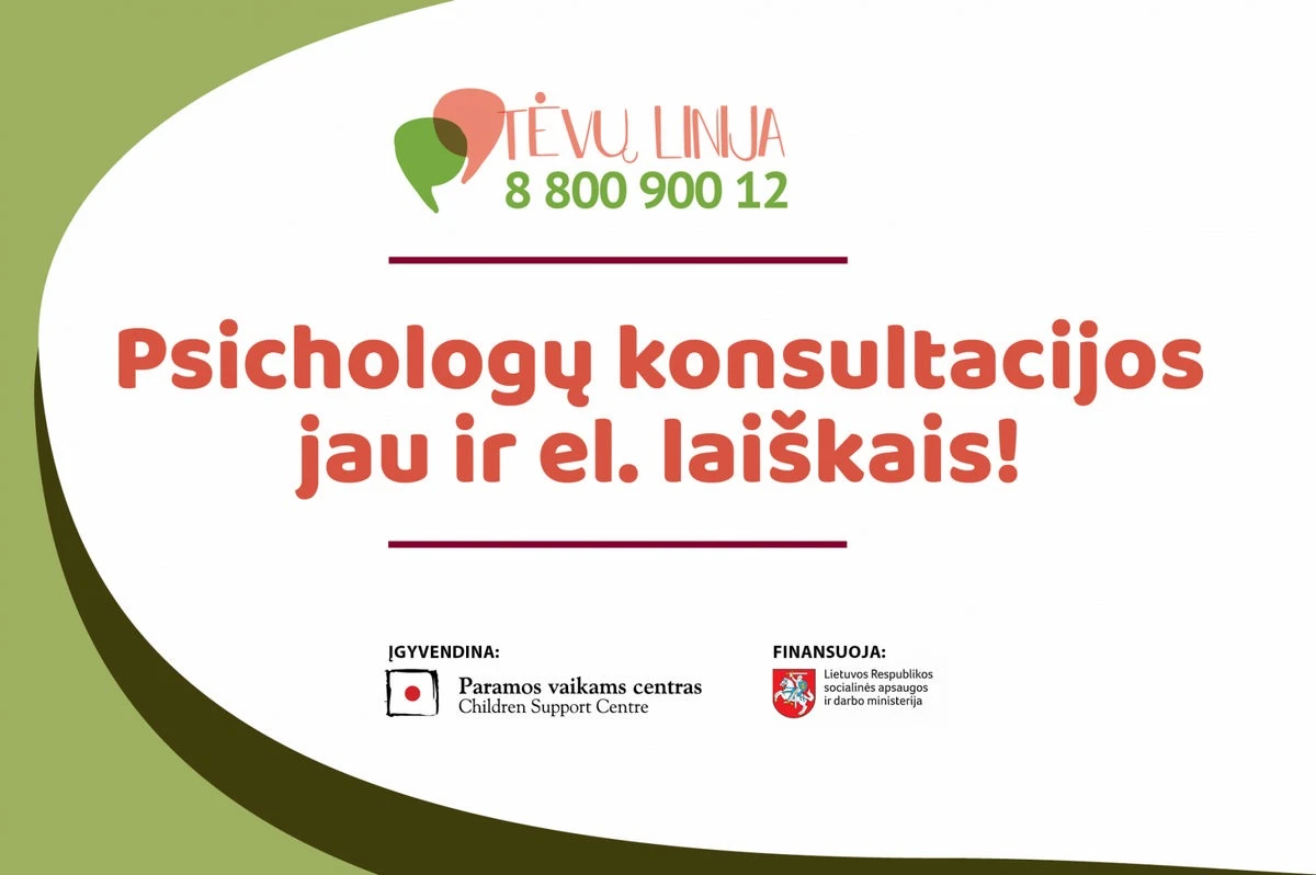 „Tėvų linijoje“ psichologų konsultacijos jau ir el. laiškais