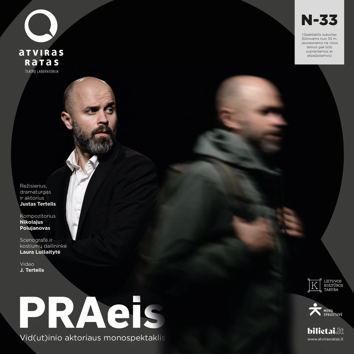 Vilniaus teatras Atviras ratas pristato naujausią režisieriaus Justo Tertelio monospektaklį Panevėžyje
