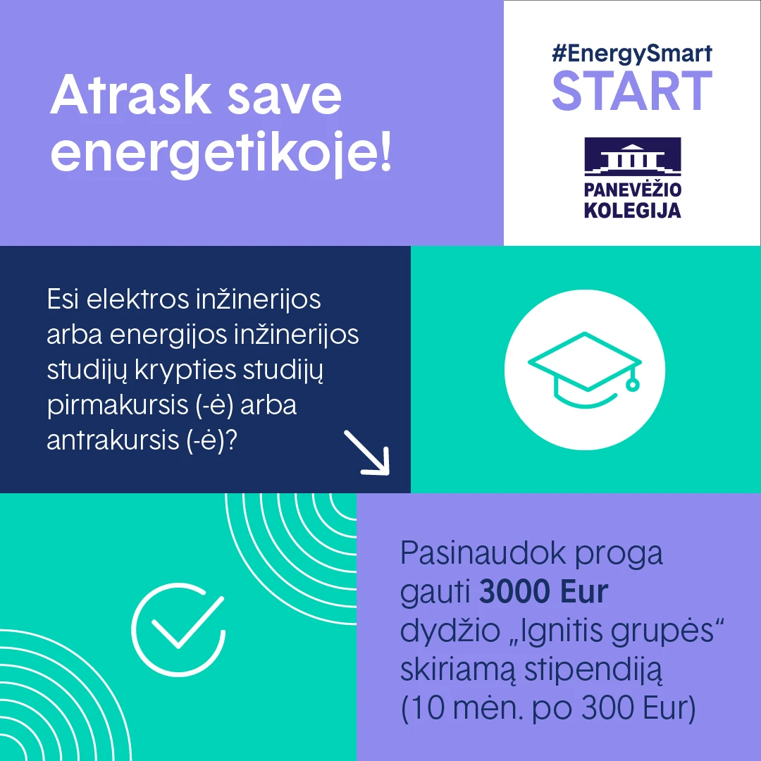 „Ignitis grupė“ Panevėžio kolegijos studentų stipendijoms skirs 15 tūkst. eurų