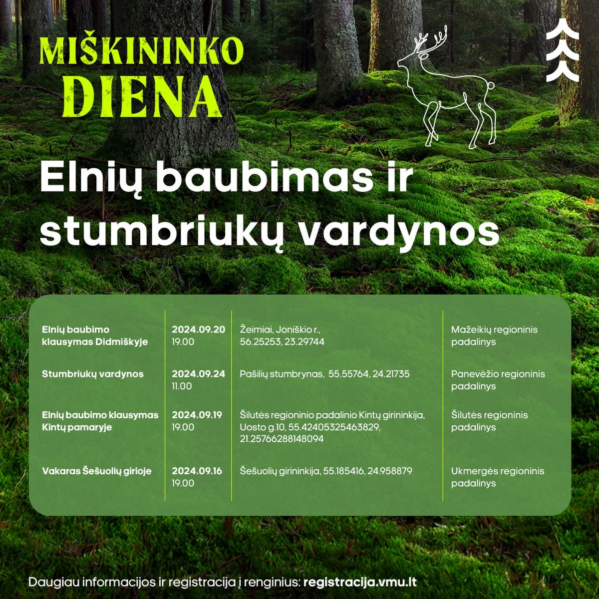 Elnių baubimas ir stumbriukų vardynos