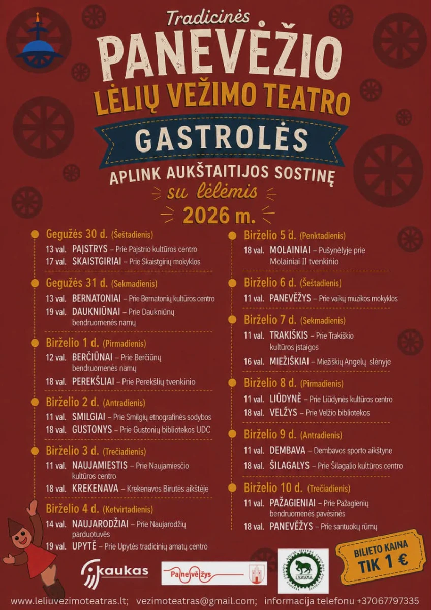 Tradicinės Panevėžio lėlių vežimo teatro vasaros gastrolės
