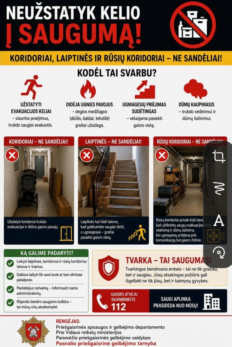 Daugiabučių „užmirštos“ zonos: kodėl koridoriai, laiptinės ir rūsiai neturi tapti sandėliais